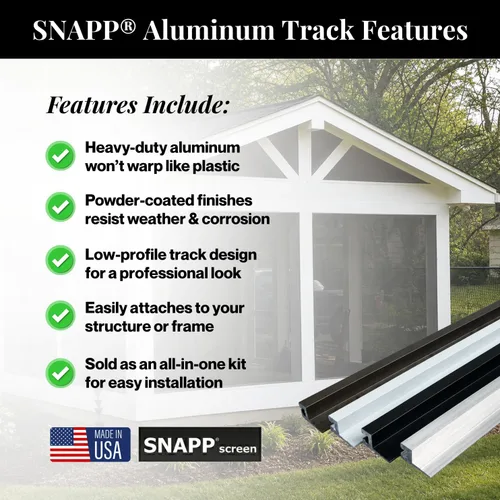 Vista 7 de SNAPP - Kit de rieles de aluminio para pantalla de porche - Kit de bricolaje para porche y patio con pantalla - Riel de aluminio extruido de 94 Mill