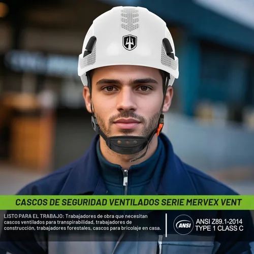 Vista 6 de GREEN DEVIL Casco de seguridad para construcción Casco duro ANSI Z89.1 Cascos De Construcción con ventilación ABS Casco de trabajo para hombres