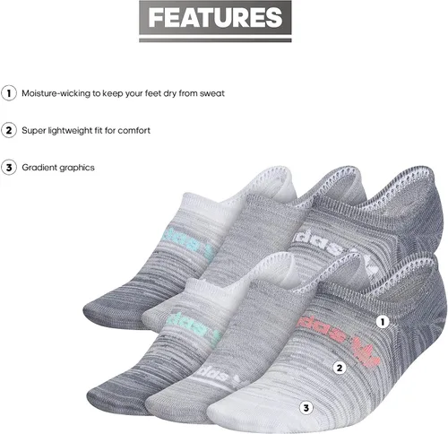 Vista 2 de adidas Originals Women's Originals Superlite Gradient 6-Pack Super No Show