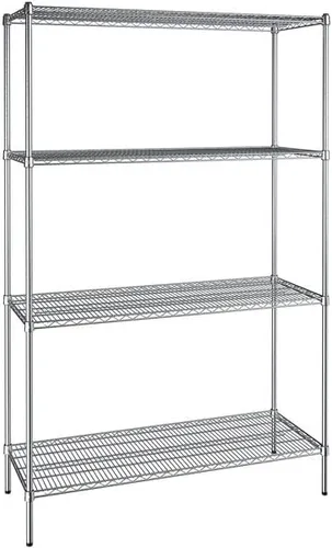 Vista 124 de Kit de 4 estantes de epoxi verde NSF de 21 x 72 pulgadas con postes de 86 pulgadas, estantería de almacenamiento resistente, kit de estantería