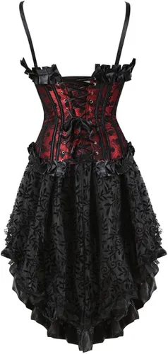 Vista 3 de Kranchungel Vestido con corsé estilo renacentistasteampunkgóticoburlesque para mujer