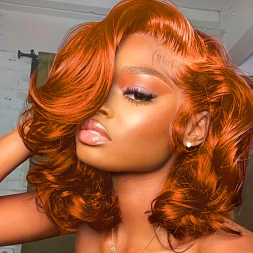 Vista 16 de Pelucas de encaje frontal de 13x4 Highlight Ombre de cabello humano ondulado 4/27 color rubio miel 9A sin pegamento HD encaje frontal transparente