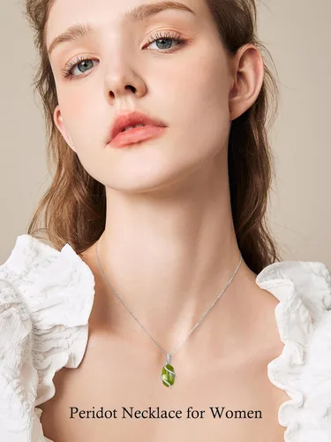 Vista 2 de Collar de plata de ley 925 para mujer, delicado colgante de piedras preciosas, joyería fina, aniversario, cumpleaños, graduación, regalos