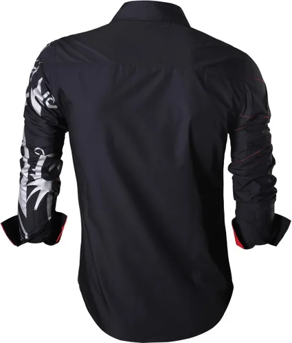 Vista 162 de JZS041, camisa de vestir de manga larga para hombre
