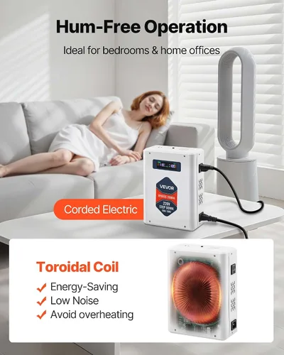 Vista 6 de VEVOR Convertidor de Voltaje Reductor, 2000VA, Convertidor de Energía de Voltaje de Servicio Pesado, Transformador de Energía de 220V a 110V, con 2