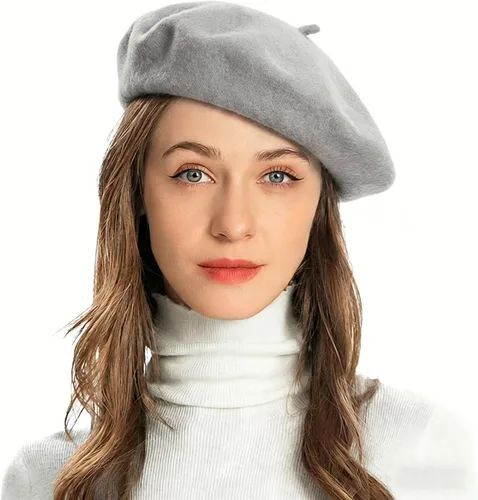 Vista 50 de ZLYC Boina Francesa de Lana Sombrero Color Sólido Gorra Boina para Mujeres y Niñas Amarillo básico