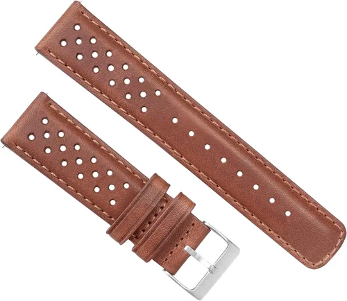 Vista 3 de Barton Racing & Rally Horween - Correas de cuero con barras de resorte de liberación rápida integradas, longitud estándar para muñecas de 5 a 8 a