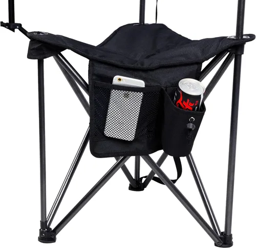Vista 4 de PORTAL Taburete trípode plegable rápido extra grande con respaldo silla de camping de pesca con correa de transporte