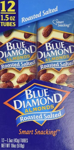 Vista 4 de Blue Diamond Almonds, Tubos de 1.5 onzas, salados asados, 12