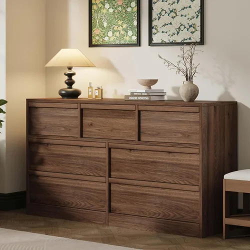 Vista 11 de Garvee Cómoda 4 para dormitorio, cómoda de 39.3 pulgadas de alto, cajón vertical independiente con almacenamiento, almacenamiento de madera