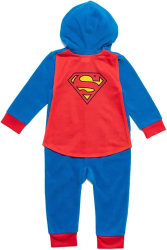 Vista 5 de DC Comics Justice League Superman Batman Flash Zip Up Pijama Cosplay Enterizo Niño a Niño Grande