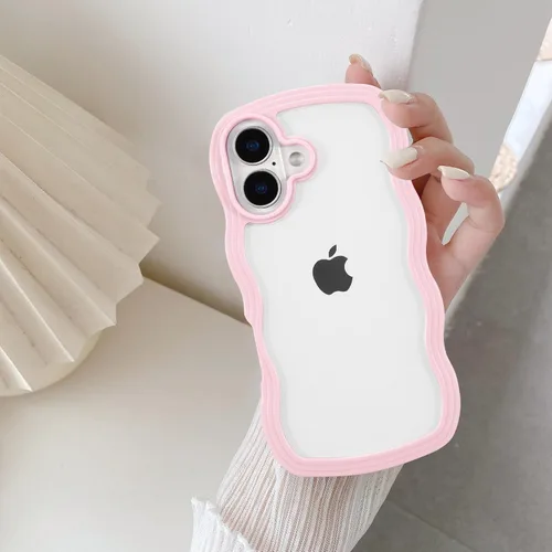 Vista 24 de QLTYPRI Funda compatible con iPhone 7/8/SE, bonita funda transparente con marco ondulado rizado para niñas y mujeres, funda protectora de TPU