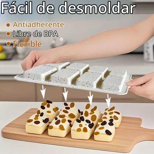 Vista 7 de AVIDON Mini moldes de silicona para pan, moldes de silicona antiadherentes para hornear pasteles pequeños, pan, pan, 8 moldes pequeños para pastel