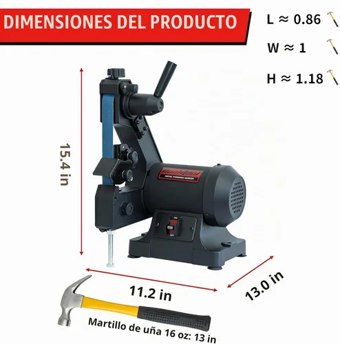 Vista 6 de Lijadora de banda Bucktool 2.3A, lijadora de banda de 1x30 pulgadas de baja velocidad con guía de ángulo de afilado de cuchillos, lijadora de metal