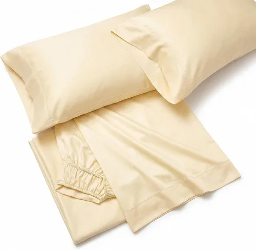 Vista 16 de Peru Pima Juego de sábanas de satén de 800 hilos, 100 % algodón peruano Pima, 3 piezas (plano, ajustado, 1 funda de almohada), refrescante, fresco