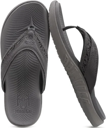 Vista 3 de KuaiLu - Sandalias deportivas para hombre, cómodas, con soporte ortopédico para el arco y fascitis plantar, para exteriores, verano o playa, tallas