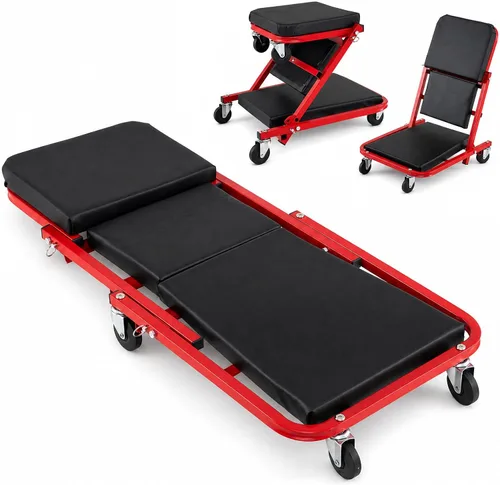 Vista 20 de Goplus Enredadera mecánica plegable 3 en 1 de 36 pulgadas, acuéstate o Negro