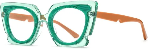 Vista 10 de HEPIDEM Gafas de acetato multicolor degradadas con marco para mujer, gafas grandes grandes 2023