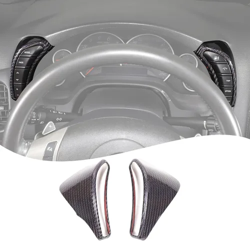 Vista 9 de Lcojicep Cubierta interior para interruptor de botón de auto en ambos lados compatible con Chevrolet Corvette C6 2005-2013, velocímetro lateral Negro