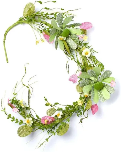 Vista 5 de Factory Direct Craft Guirnalda de primavera de flores verdes artificiales para decoración de primavera y exhibiciones