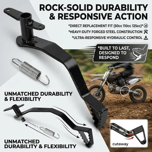 Vista 7 de Kit de pedal de palanca de freno, pedal de palanca de freno hidráulico trasero apto para Pit Dirt Bike, palanca de pedal de freno de motocicleta