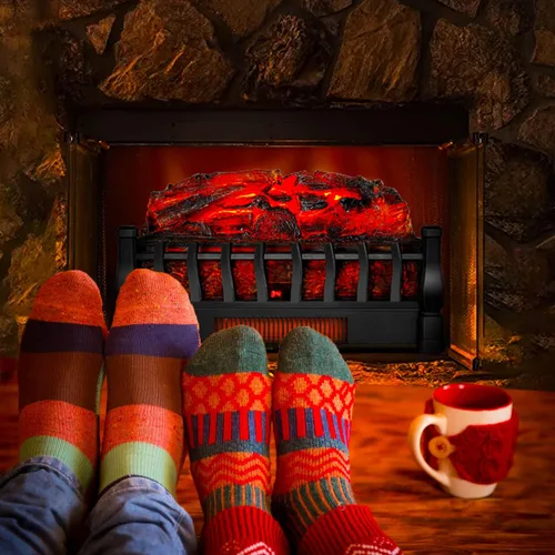 Vista 7 de Troncos Eléctricos para Chimenea Insertos Calentador con Control Remoto Infrarrojo 5 Niveles de Brillo de Llama Temporizador de 24 H Protección