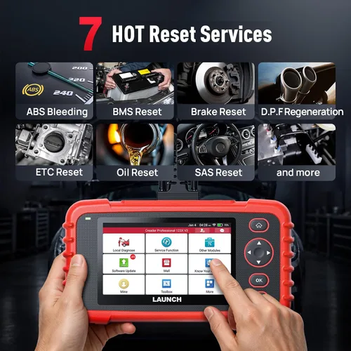 Vista 3 de LAUNCH Escáner OBD2 CRP123X V3.0 Elite,Escáner de coche de 7 reinicios