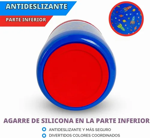 Vista 3 de Termo para comida caliente, tarro de boca ancha aislado de acero inoxidable para el almuerzo, recipiente de sopa para niños, preescolar, a prueba