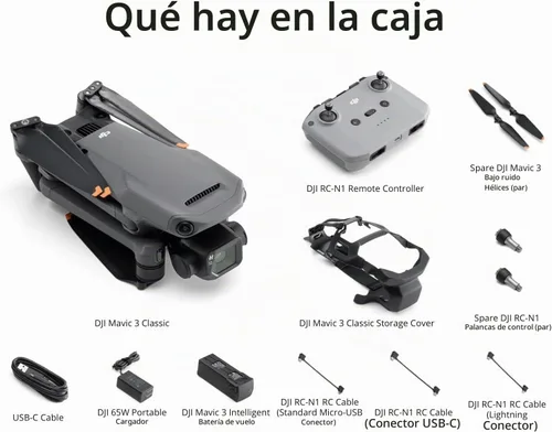 Vista 5 de DJI Mavic 3 Classic, dron con cámara Hasselblad CMOS 4/3 para profesionales, video HD 5.1K, tiempo de vuelo de 46 minutos, rango de transmisión