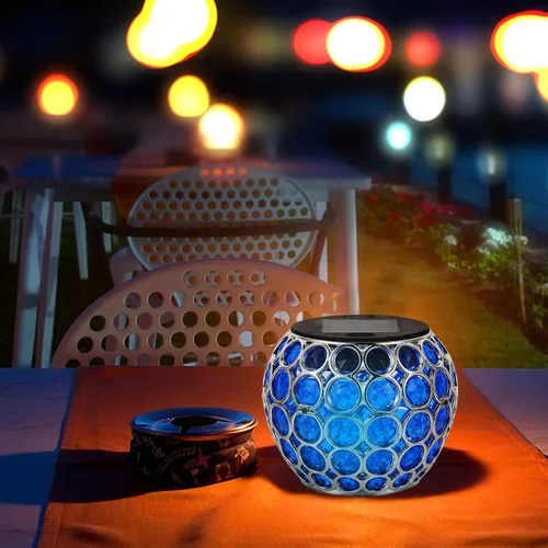 Vista 3 de Lámpara colgante solar al aire libre Luces solares huecas Jardín Patio Patio Decoración del hogar Energía solar Lámpara colgante decorativa