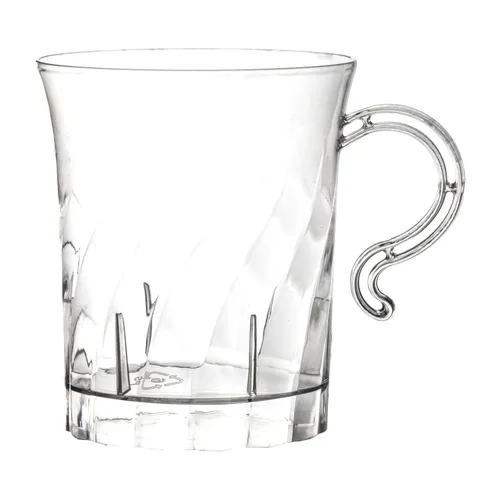 Vista 14 de Party Essentials Bistro - Taza de café de plástico duro con asa, 40 unidades, 8 onzas, color negro