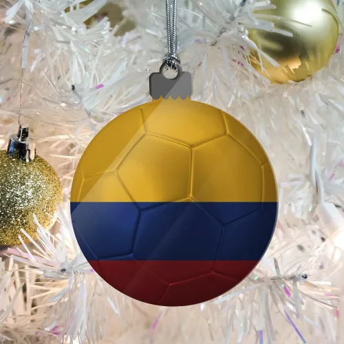 Vista 6 de GRAPHICS & MORE Bandera de Colombia Bola de Fútbol Fútbol Fútbol Acrílico Árbol de Navidad Adorno de vacaciones