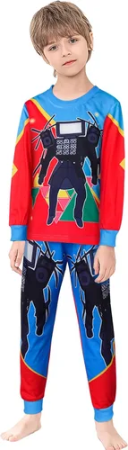 Vista 2 de Skib-di - Conjunto de pantalón para niños, Titan Speakerman TV, hombre, jugador, manga larga, camarógrafo, ropa de 2 piezas, talla 5-12 años