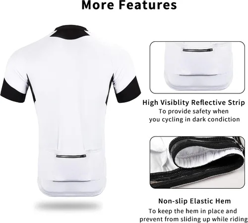 Vista 4 de Cycling Bike Jersey for Men Short and Long Sleeve Bike Bicycle Shirts Biking Clothing Breathable Quick-Dry Shirt with Pockets