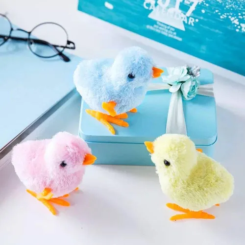 Vista 6 de CICITOYWO Juguete novedoso de conejito y pollito saltador, juguete de cuerda para niños pequeños, adultos, cesta de caza de huevos de Pascua