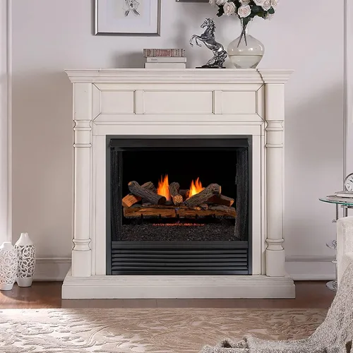 Vista 7 de Duluth Forge Juego de troncos de gas de combustible dual sin ventilación, 30 pulgadas, roble dividido, 33,000 BTU, control remoto, modelo # DLS-30R-1