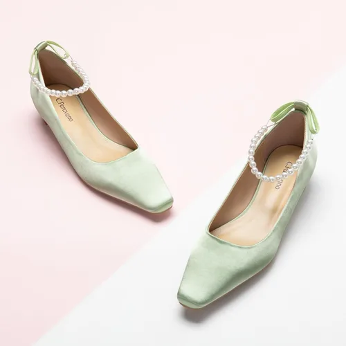 Vista 2 de C.Paravano Zapatos de tacón bajo para mujer Zapatos de vestir de tacón bajo Tacones bajos Tacones cuadrados para mujer Zapatos de cuero