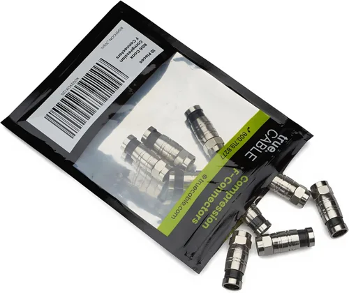 Vista 7 de trueCABLE - Conector F de compresión universal de fácil ajuste RG6 y RG6Q para cable coaxial Dual Shield (DS) Tri-Shield y Quad Shield (QS), 10