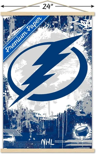 Vista 3 de Trends International NHL Tampa Bay Lightning - Póster de pared con el logotipo Maximalist 23, 22.37 x 34.00 pulgadas, paquete de impresión premium