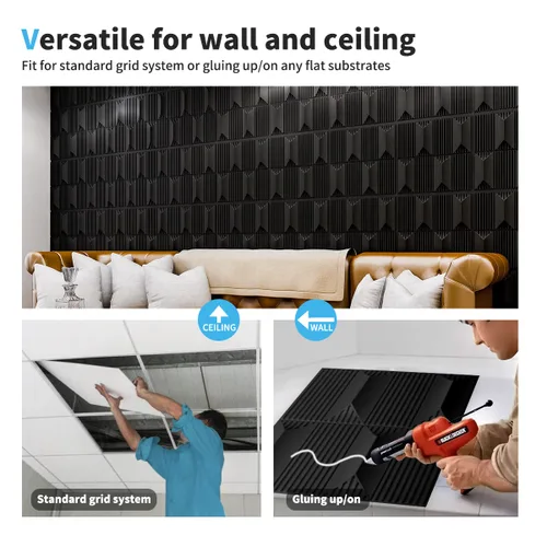 Vista 6 de Art3dwallpanels Panel de pared 3D de PVC para decoración de pared interior, 19.7 x 19.7 pulgadas, paneles de pared 3D de PVC, paneles de pared