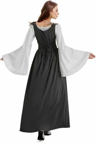 Vista 4 de Vestido renacentista para mujer, vestido medieval para mujer, disfraz renacentista para mujer, vestido irlandés, vestido de feria renacentista