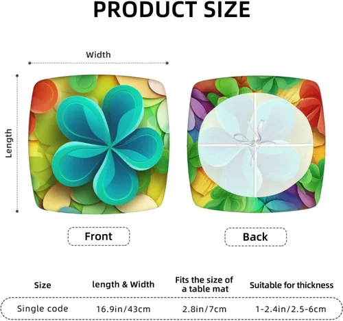 Vista 5 de Juego de fundas para sillas de comedor de seis piezas, diseño de trébol de arco iris, elástico, lavable, protector de asiento suave y extraíble