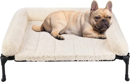 Vista 19 de Veehoo - Camas elevadas para perros de tamaño mediano con cojín de felpa esponjosa Orthopedic Raised Dog Beds for Indoor Outdoor, Soft Pet Sofa