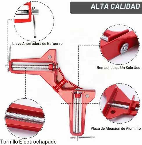 Vista 3 de Abrazadera de ángulo recto de 90 grados Abrazaderas de esquina