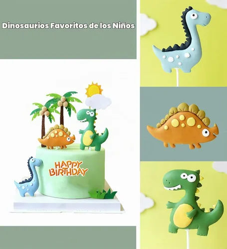 Vista 3 de 10 piezas de decoración de pastel de dinosaurio, decoraciones de pastel de dinosaurio, decoraciones de pastel para fiesta temática de dinosaurios