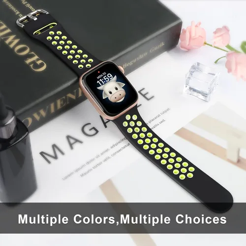 Vista 4 de Compatible con correa de Apple Watch para niños, correa de silicona impermeable para niños y niñas, compatible con Apple Watch Series