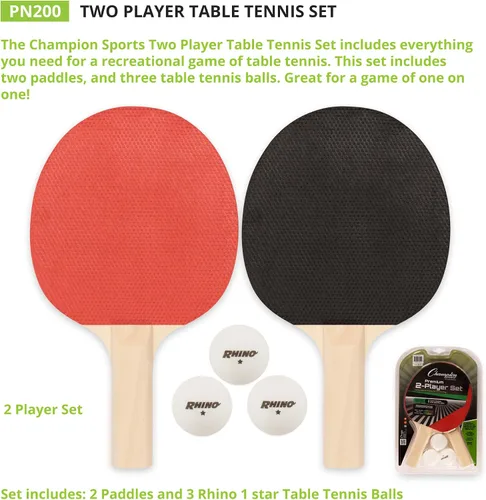 Vista 5 de Champion Sports Champion Sports Table Tennis Net Negro/Rojo