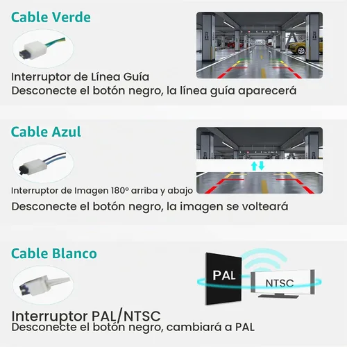 Vista 4 de EWAY Kit de cámara de respaldo de visión trasera para Toyota Camry Corolla RAV4 Prius Avalon 2012-2014 Cámara de marcha atrás a pantalla de radio