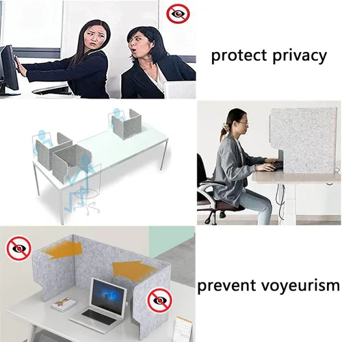 Vista 5 de LIGUOYI Panel de privacidad de escritorio independiente que absorbe el sonido, prueba de partición acústica antiatascos y divisores de escritorio