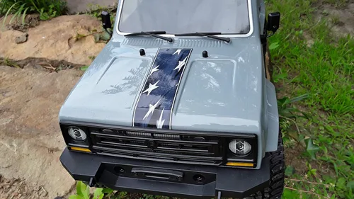 Vista 4 de Juego de calcomanías de cuerpo para Element RC Enduro Sendero Escala 1/10 Radio Controlado Rock Crawler (bandera americana)